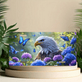 thumbnail image 6 of 1 Pcs 2D Flat License Plate Covers & Frames, Eagle among Flowers For Decorative Front, Waterproof For Decoration Aluminum License Plate Covers & Frames Cover For Men Women, 12" X 6", 6 of 7