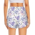 thumbnail image 3 of Picia Lavender Flowers Pattern Women's 2 in 1 Athletic Running Shorts High Waisted Workout Casual Gym Sweat Shorts with Comfy Liner Zipper Pockets-Large, 3 of 9