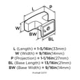thumbnail image 5 of Bouton d'Armoire en Graphite de 1-5/16 Po (33 mm) de Longueur Ouest, 5 of 5