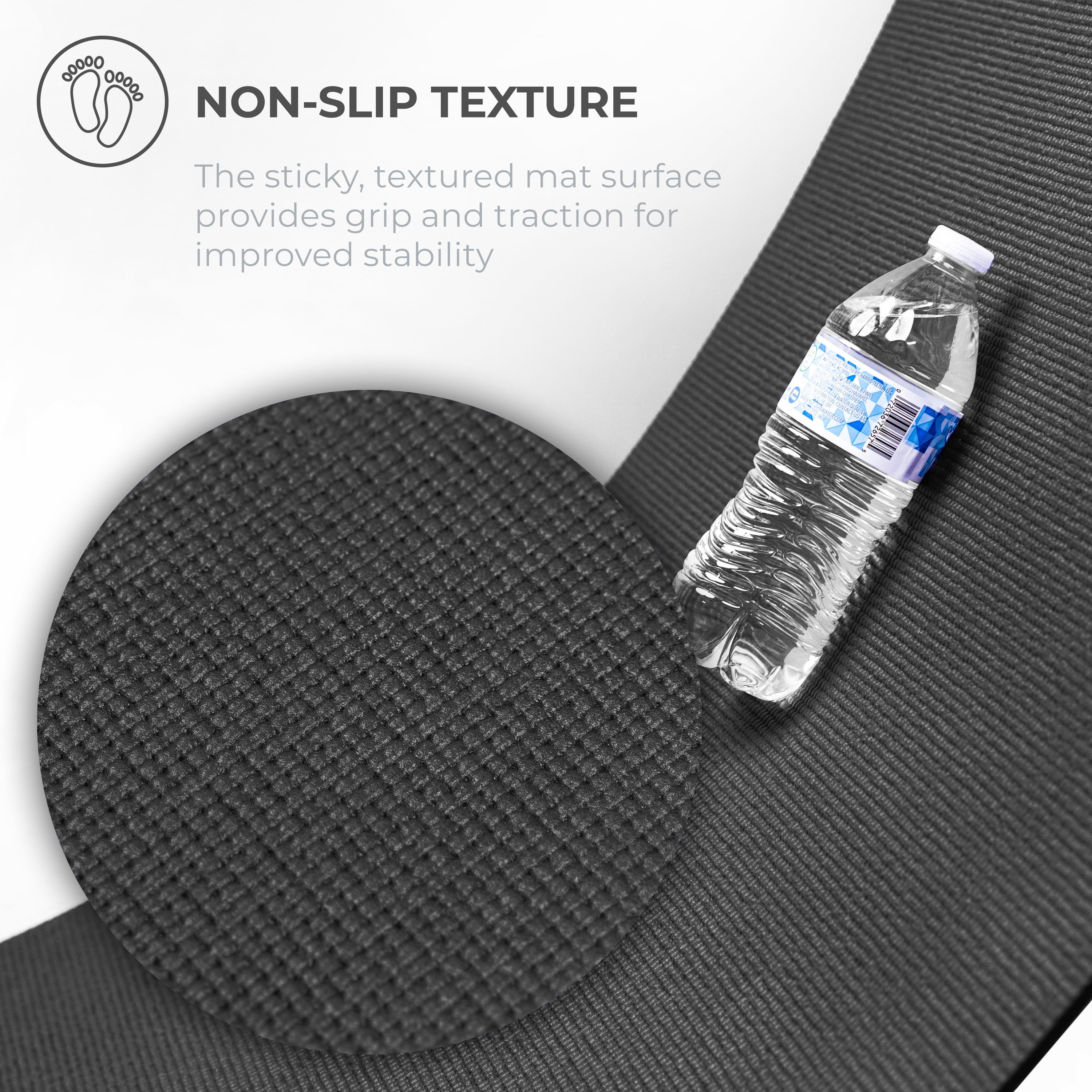 Sunshine Yoga - Deluxe Extra Thick Yoga Mats - Wholesale 10-Pack - (74" x 24" x 6mm - Extra Long 74", Thick 6mm, Non-Slip - Durable (Charcoal)