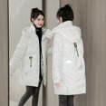 thumbnail image 4 of Chaqueta de algodón brillante no lavable, chaqueta de algodón para mujer, abrigo de invierno holgado de longitud media a larga, chaqueta de algodón, 4 of 6