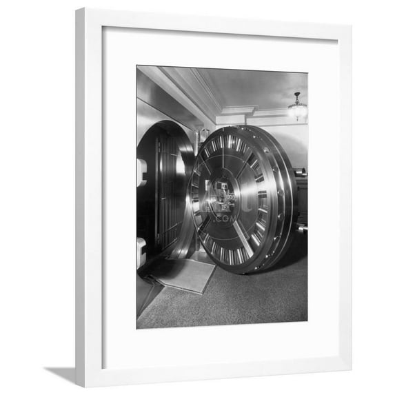 Open Bank Vault Door, Framed Art Print Wall Art Sold by Art.Com