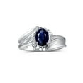 thumbnail image 1 of RYLOS Rings for Women 14K White Gold Swirl Z Ring 7X5MM Oval Gemstone &  Diamond Rings September Sapphire Jewelry Size 6, 1 of 7