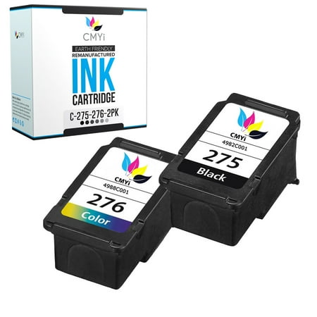 CMYi Ink Cartridge Replacement for Canon PG-275 and Canon CL-276 (2-Pack: 1 Black + 1 Tricolor)
