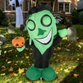 thumbnail image 4 of Soporte De Calabaza Verde Con Luz LED Inflable De 3,9 Pies Con Luces LED Brillantes Para Decoración De Vacaciones De Jardín De Patio Al Aire Libre, 4 of 7