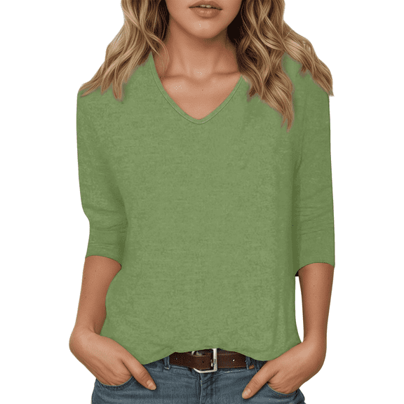 Lixiuxyad Women T-Shirt Women's Basic Crew Neck Short Sleeve Casual T Shirt Soft Comfortable Everyday Top Stylish Solid Color Tee For Ladies,Green