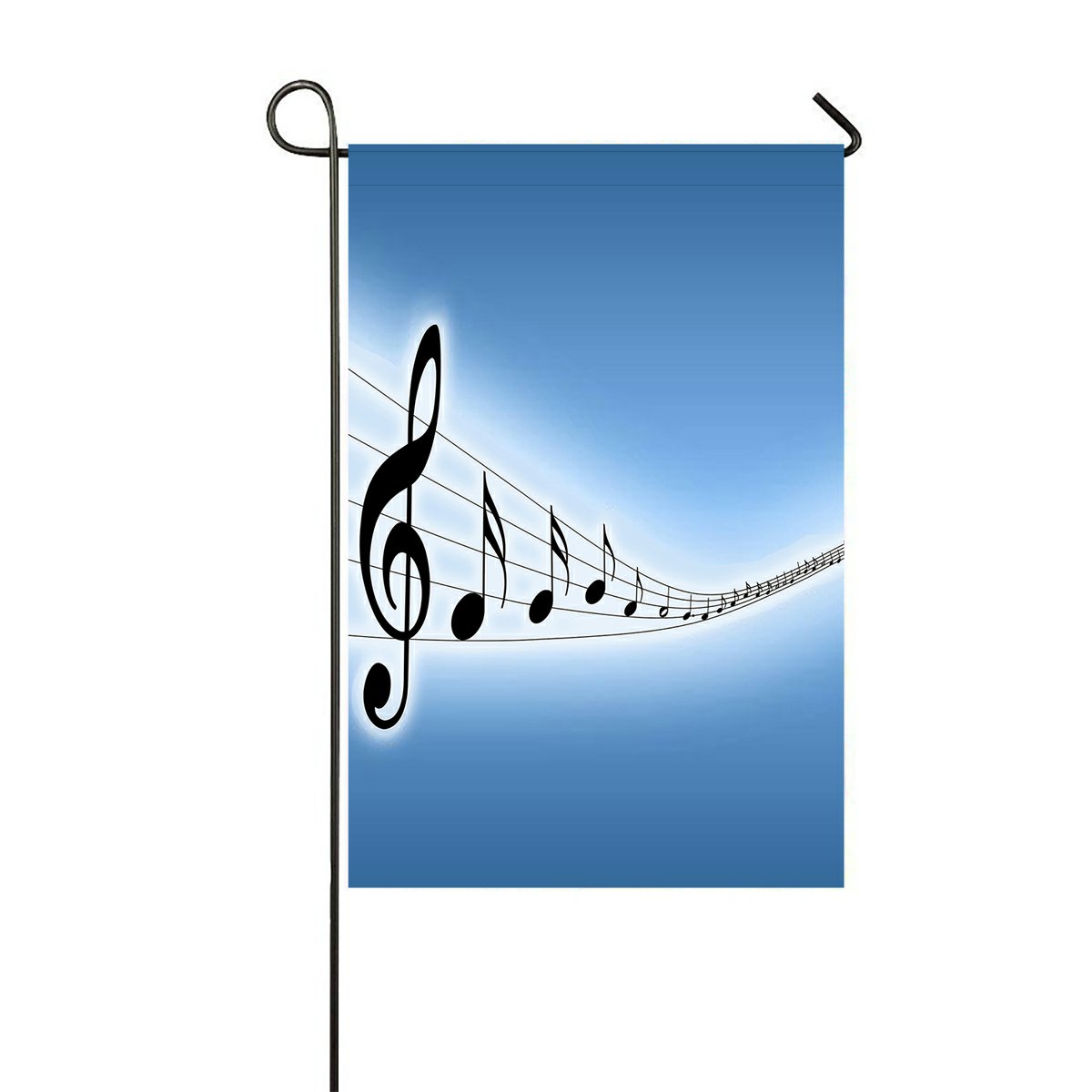 GCKG Lovely Melody Music Notes Garden Flag Outdoor Flag Yard Decoration ...