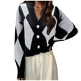 thumbnail image 1 of Cardigan pour Femmes Style Coréen Décontracté Col en V Tricoté Printemps Automne Style Léger Confortable Design Élégant, 1 of 5