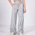 thumbnail image 2 of kpoplk Girls' Wide Leg Pants with Pockets Kids High Waist Casual Sweatpants Loose Comfy Lounge Joggers 5-14 Years(Light Gray,12-13Y), 2 of 5