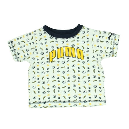 

Pre-owned Puma Boys White | Yellow | Blue T-Shirt size: 12 Months