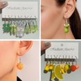 thumbnail image 4 of 5 Pares/Juego De Pendientes De Gancho De Oso De Pato Con Flores De Resina Dulce Para Niñas Fruta Naranja Fresa Joyería De Fiesta, 4 of 4
