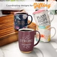 thumbnail image 5 of Christian Art Gifts Large Ceramic Inspirational Scripture Coffee & Tea Mug for Women: Be Still & Know Encouraging Gold Bible Verse, Lead/Cadmium Free Cute Drinkware, Dark Navy Blue/Pink Floral, 14 oz., 5 of 5