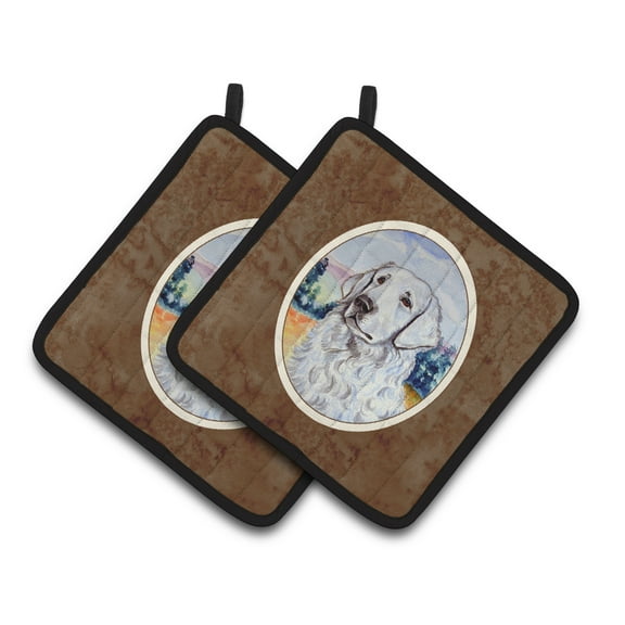 Carolines Treasures 7058PTHD Kuvasz Pair of Pot Holders  7.5HX7.5W multicolor