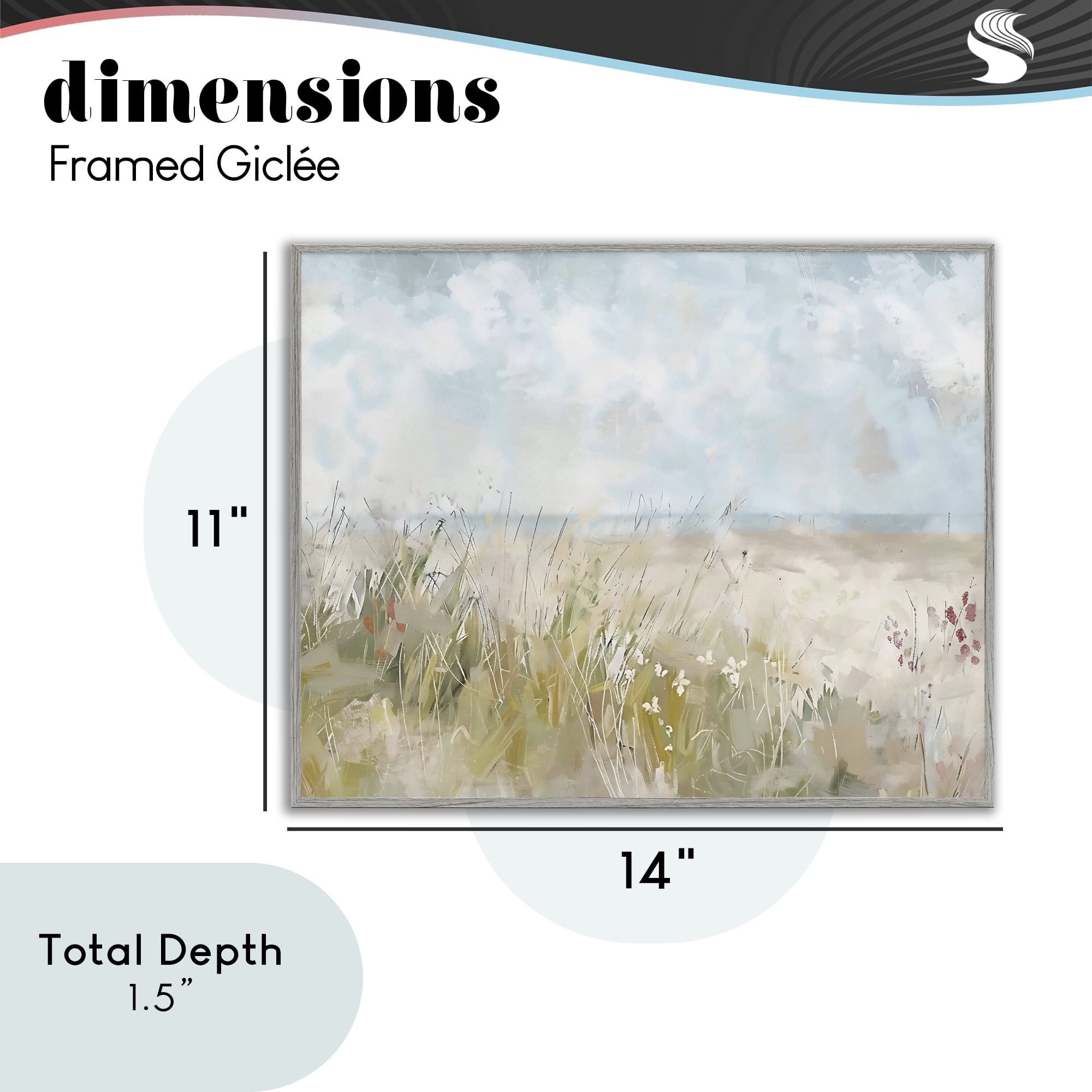 Stupell Industries Flowers By The Ocean Gray Framed Giclee Art, design by Creative Studio