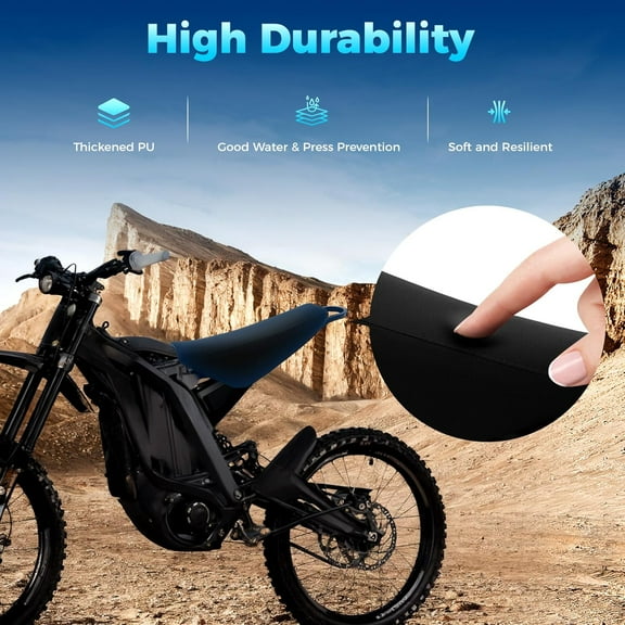 Motorcycle Style Seat, Universal Motorcycle PU Saddle Solo Seat Bike Bicycle Cycle Saddle Stand for Stealth Bomber Electric Mountain Bike Beach Cruiser