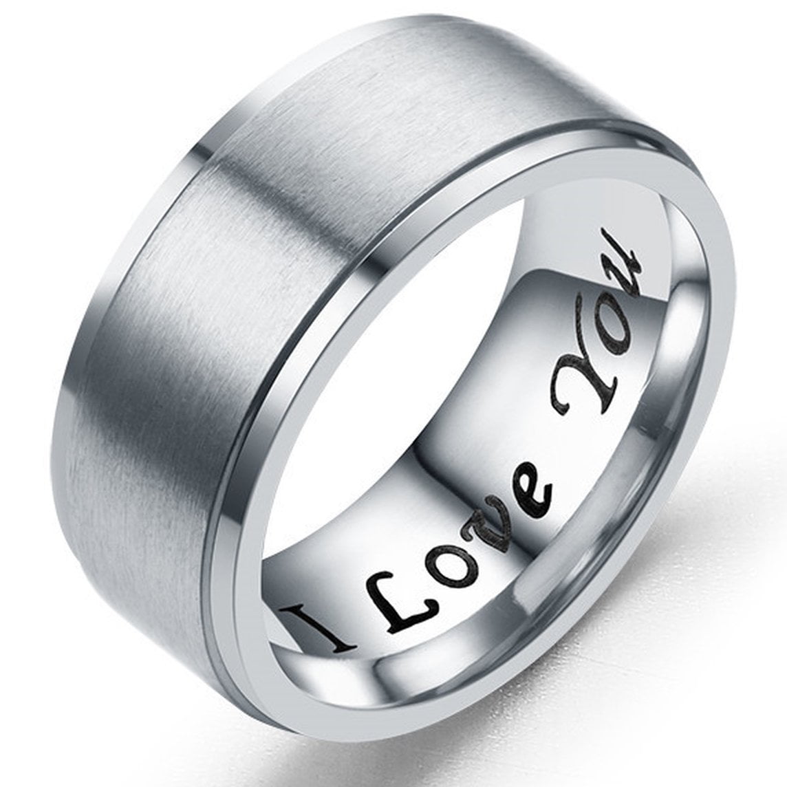 Promise Anniversary Ring Spinner Ring Silver Titanium Wedding Engagement Ring Custom Mens Titanium Band Titanium Ring Polished Finish