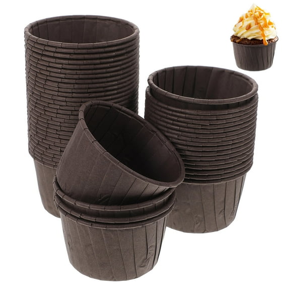 HOMEMAXS Brown Paper Baking Cups for Cupcakes and Muffins Great for Home Use Parties and Celebrations 50 Pieces