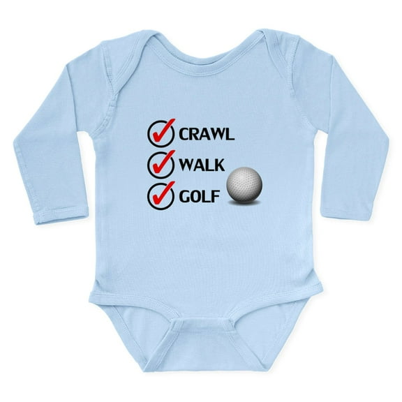 CafePress - Crawl Walk Golf Body Suit - Long Sleeve Cotton Baby Bodysuit