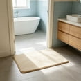 thumbnail image 4 of Bath Mat Bathroom Rug, Absorbent Fleece Floor Mat Non Slip Shower Toilet Room Rug for Sink Area Bathroom Decor, 23.62 x 15.75 in, Khaki, 4 of 6