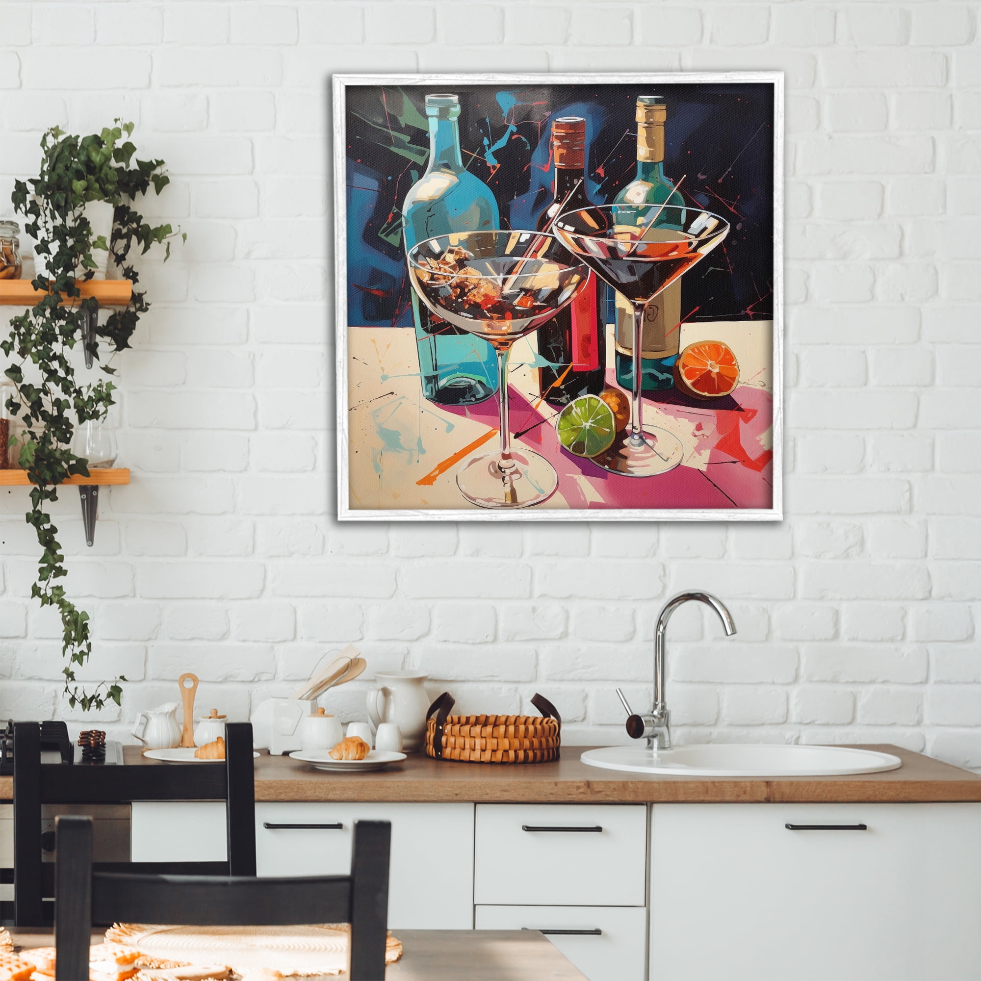 Stupell Industries Artsy Cocktails of Every Sip White Framed Giclee Art, design by Lazar Studio