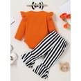 thumbnail image 2 of WESIDOM Newborn Baby Girl Halloween Outfit Infant Clothes Pumpkin Romper Tops Jumpsuit 3PCS 0-18M, 2 of 5