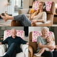 thumbnail image 7 of SCRAWLGOD Peach Blossom Print Pink 1 PCS Non Slip Headrest Protector for Recline Chair Waterproof Recliner Headrest Cover 17x27in PU Leather Couch Head Rest Slipcover, 7 of 7
