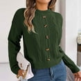 thumbnail image 5 of Lovskoo 2024 Sweaters for Women Trendy Pullover Long Sleeve Round-Neck Blouse Knit Tops Olive Green, 5 of 7