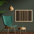 thumbnail image 2 of African Wall Art with Frame, Traditional Pattern Geometric Shapes Arrows Striped Tribal, Printed Fabric Poster for Bathroom Living Room, 35" x 23", Earth Yellow Bluegrey, by Ambesonne, 2 of 2