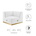 thumbnail image 6 of Modway Conjure Channel Tufted Performance Velvet Left Corner Chair in Gold White, 6 of 6