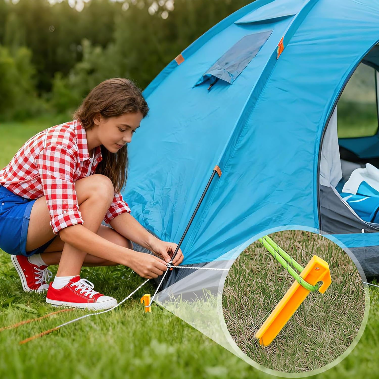 Plastic Tent Stakes - Heavy Duty Beach Tent Pegs Sand Stakes - Essential Outdoor Gear for Camping, Backpacking, Gardening and More