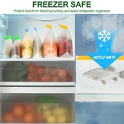 24 Pack Food Storage Bag, Freezer Bags , Reusable Silicone Storage Bags BPA Free (24Pack-8 Gallon Bags+8 Sandwich Bags+8 Snack Bags)