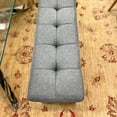 thumbnail image 4 of Heavenly Collection Gray Fabric Upholstered Stool with Chrome Base – Modern Accent Stool for Vanity, Bedroom, or Living Room, 4 of 6
