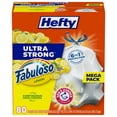 thumbnail image 1 of Hefty Bolsas de basura ultra fuertes de 13 galones, bolsas de basura altas para cocina, tamaño de 13 galones, resistentes a fugas, pinchazos y roturas, control continuo de olor, blanco, aro, 1 of 8