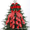 thumbnail image 4 of Cinta superior del árbol de Navidad, lazo grande de arpillera decorativa, regalo rojo grande, cinta con borde con cable, corona, lazos de Navidad, 4 of 4