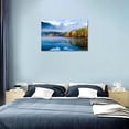 thumbnail image 4 of HFDF Lake Canvas Wall Art National Park Forest Mountas Patg Artwork Nature Prts Poster for Livg Room Bedroom 16x12inch Framed, 4 of 5