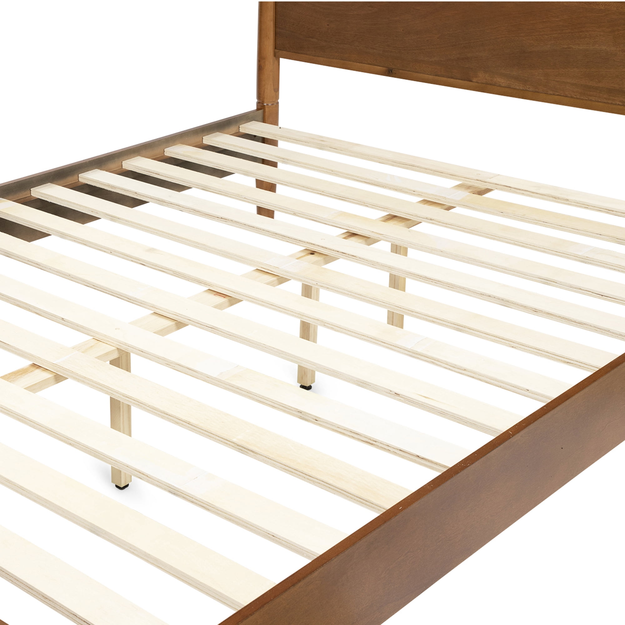 Furniture of America Solid Wood Queen Platform Bed with 10-Inch Memory Foam Mattress, Oak