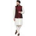 thumbnail image 3 of Maple Clothing Men's Nehru Jacket Traditional Indian Waistcoat Sleeveless (Maroon, L), 3 of 6