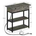 thumbnail image 7 of Greenstell End Table with Charging Station,Nightstand Sofa Table for Living Room Bedroom Gray, 7 of 7