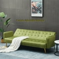 thumbnail image 4 of Aukfa 76" Velvet Futon Convertible Sofa Bed, 3 Seat Tufted Couch for Home Office, Army Green, 4 of 8