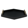 thumbnail image 2 of Kate and Laurel Halsey Hexagon Wood Decorative Tray, Black 18x18, 2 of 5
