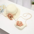 thumbnail image 4 of EnJoCho Kids Little Girls Cartoon Flower Sunshade Hat Straw Beach Sun Hat Straw Bag with 3D Plush Flower Children Summer Accessories, 4 of 4