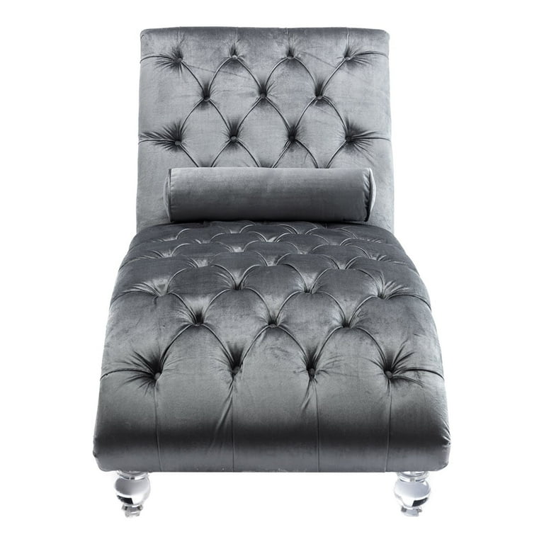 Silver crushed 2024 velvet chaise lounge