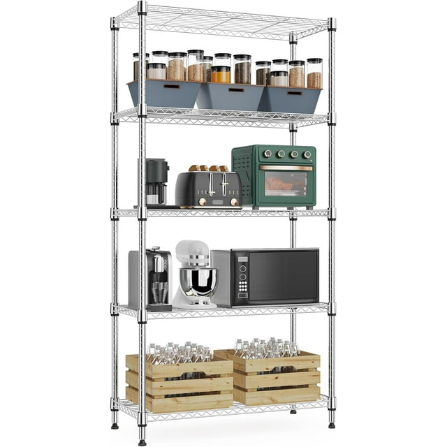 Storage Shelves Wire Shelving Heavy Duty Metal Storage Shelving Unit Adjustable Garage Shelving Rack Pantry Kitchen