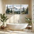 thumbnail image 3 of Green Mountain Forest Wall Art Set - 20"x30"x3 Piece Modern Landscape Painting Canvas Art Prints for Living Room Bedroom Office Home Decor Ready to Hang, 3 of 6