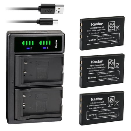 Kastar 3-Pack Battery and LTD2 USB Charger Compatible with Universal Remote Control URC 11N09T NC0910 RLI-007-1 URC MX 980 MX-980 URC MX 990 MX-990 URC MX 1200 MX-1200 URC X-8 URC TRC-1080 URC TRC-820