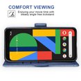 thumbnail image 3 of Compatible avec Google Pixel 4 Étui Portefeuille en Cuir à Rabat Porte-Cartes Support Accessoires pour Cellulaire Porte-Monnaie Fente pour Pièce d'Identité de Crédit Étuis de Téléphone pour Pixel1 Femmes Hommes Bleu, 3 of 5