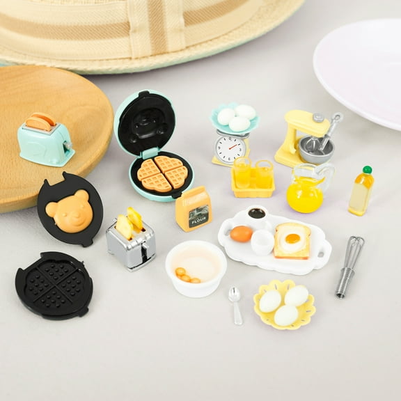 Keyohome Miniature Dollhouse Accessories Portable Kids Bakery Playset Kid Fun Cooking Play Set Easy to Use Play Kitchen Toy for Children Girls Boys