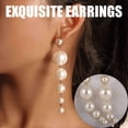 thumbnail image 1 of Pendientes de perlas grandes y largos Xihbxyly diseño elegante para mujer, 1 of 6