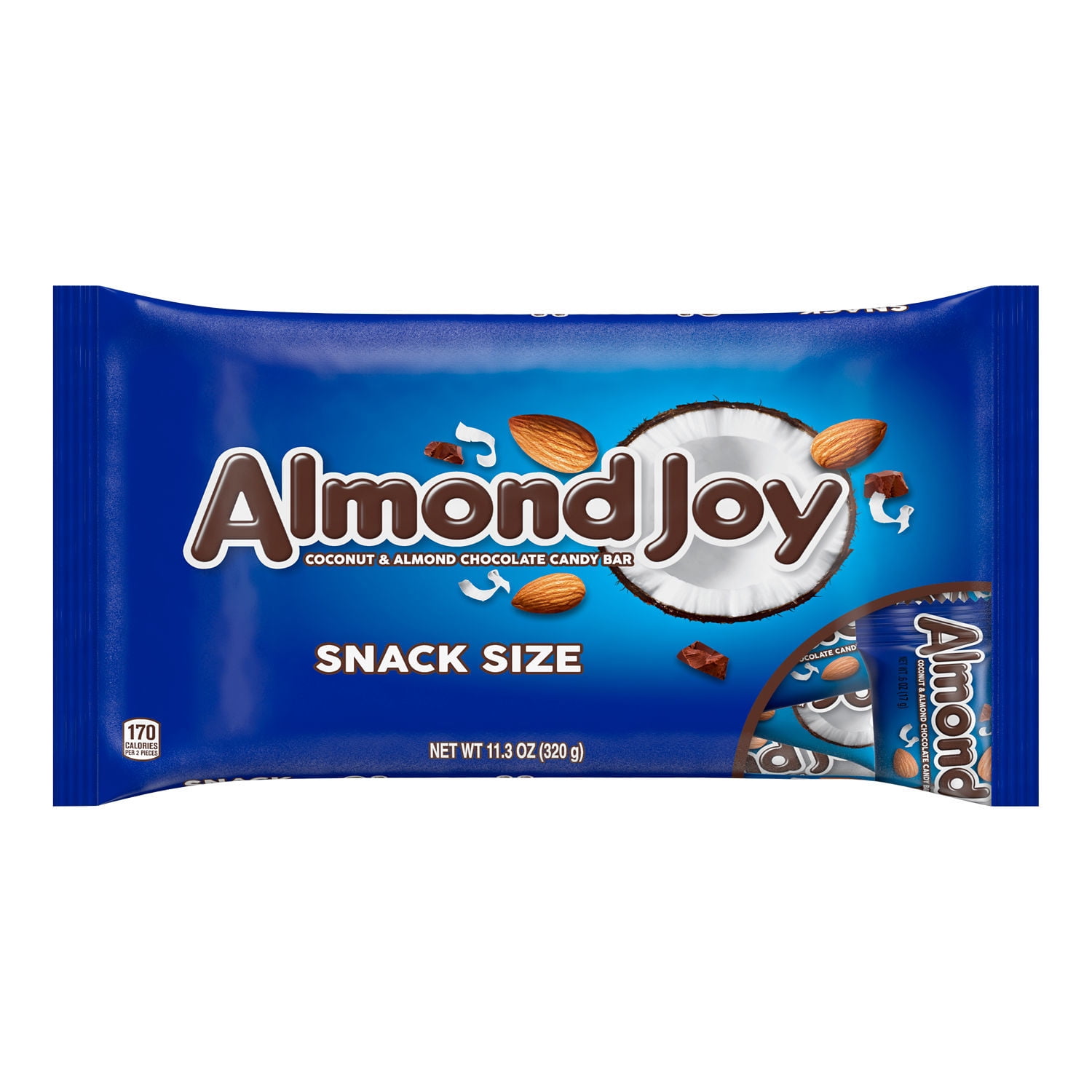 ALMOND JOY Coconut and Almond Chocolate Snack Size, Gluten Free, Individually Wrapped Candy Bag, 11.3 oz