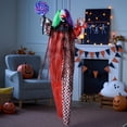 thumbnail image 5 of Joyfy 53" Halloween Animated Hanging Scary Clown Decorations Outdoor,Sound Activated Screaming & Waving Arms,Red Glowing Light Up Eyes,Outdoor Halloween Prop for Yard Lawn Haunted House, 5 of 9
